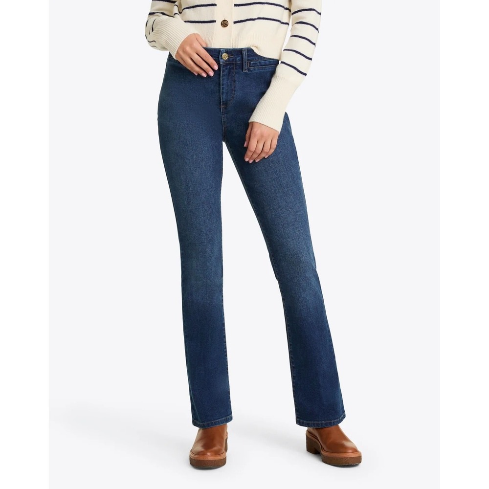 Draper James Womens Bootcut Stretch Denim Jeans‎ Sz 4 Medium Wash